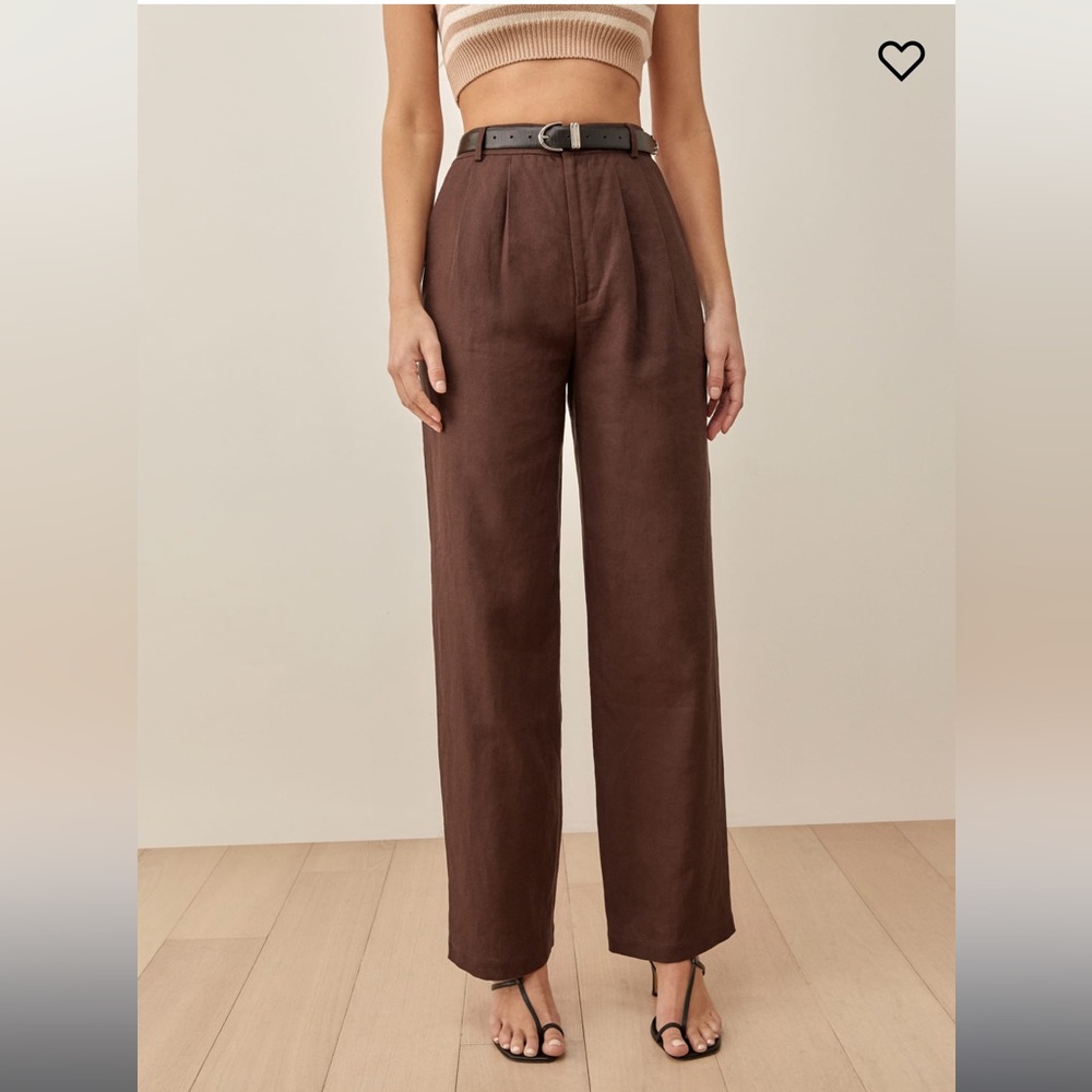Reformation Vesta Linen Pant Worn Once. Color Cafe SOLD OUT ONLINE